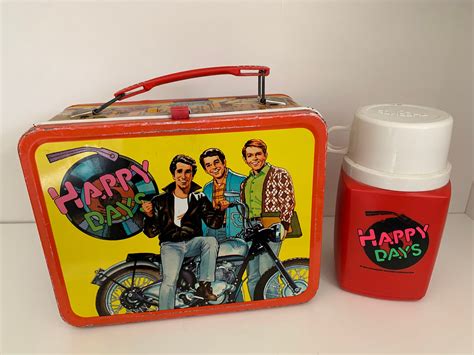 vintage metal lunch boxes with thermos|retro metal lunch box.